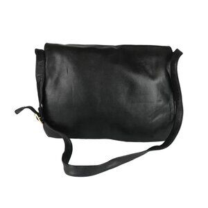Preswick & Moore Black Womens Adjustable Strap Snap Inner Pockets Messenger Bag‎